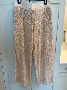 Khush Beige Patterned Wide-Leg Pants